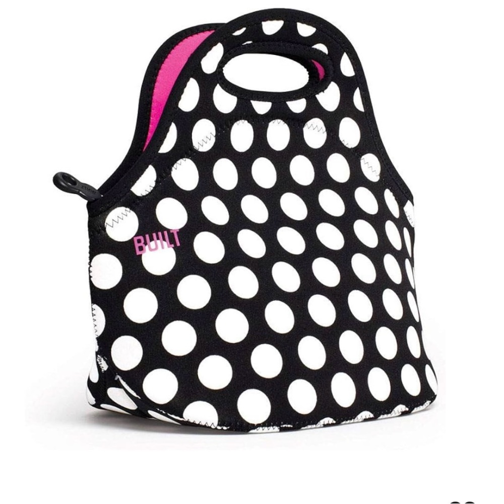Built  Polka Dot Lunch Tote - Black and White